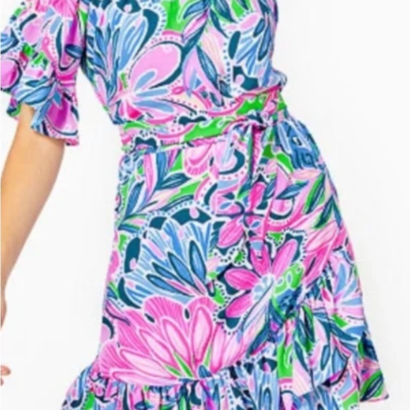Lilly Pulitzer Asymmetrical Dress in Pink and Green Floral - Picture 16 of 16